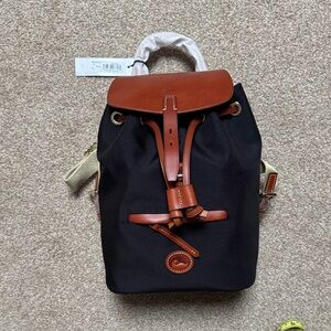 Dooney & Bourke Small Allie Black and Tan Backpack NWT
